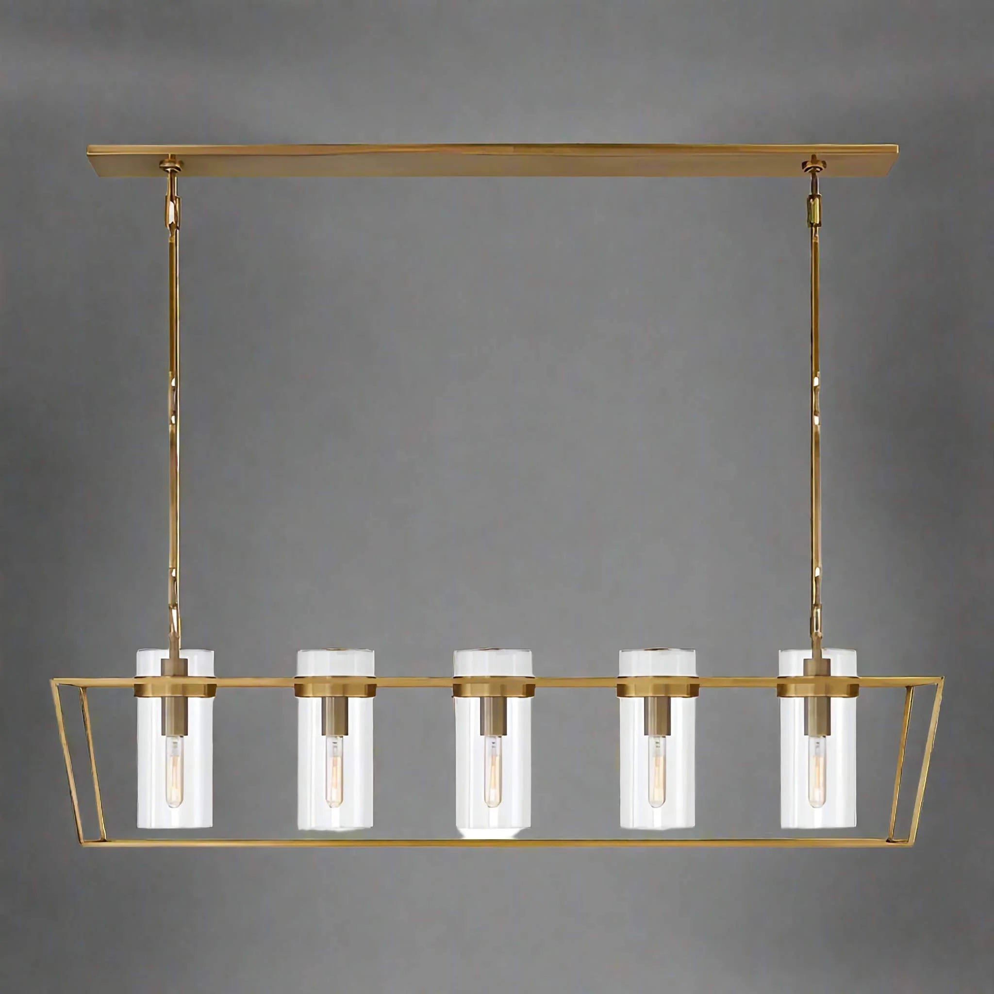 Brushed Brass Linear Chandelier | Studio Forme Modern Kitchen Island Lighting Dimmable Led