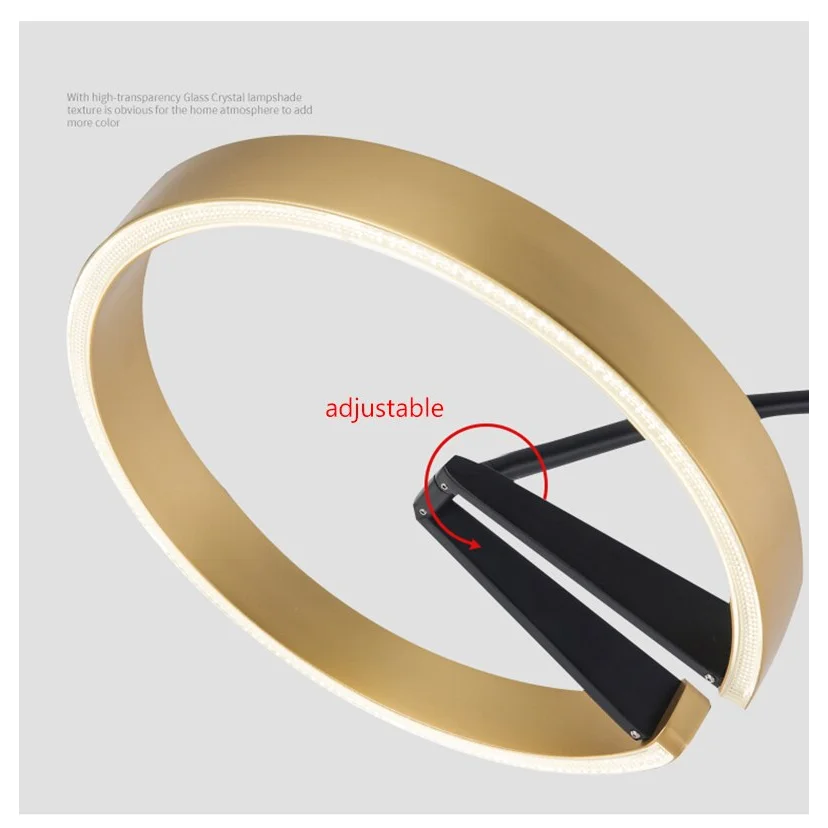 Modern Arc Floor Lamp with Golden Ring Led Lampshade | Metal 200cm Aluminum Shade Casalolalights Luxury Lamps