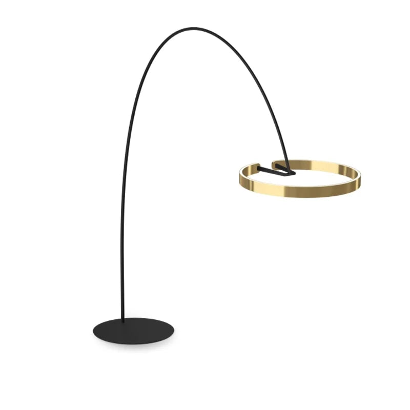 Modern Arc Floor Lamp with Golden Ring Led Lampshade | Metal 200cm Aluminum Shade Casalolalights Luxury Lamps