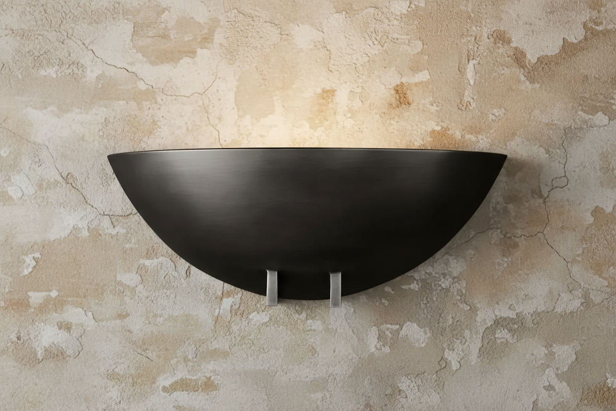 Aplique de pared moderno negro con forma de cuenco | CLHBY90B