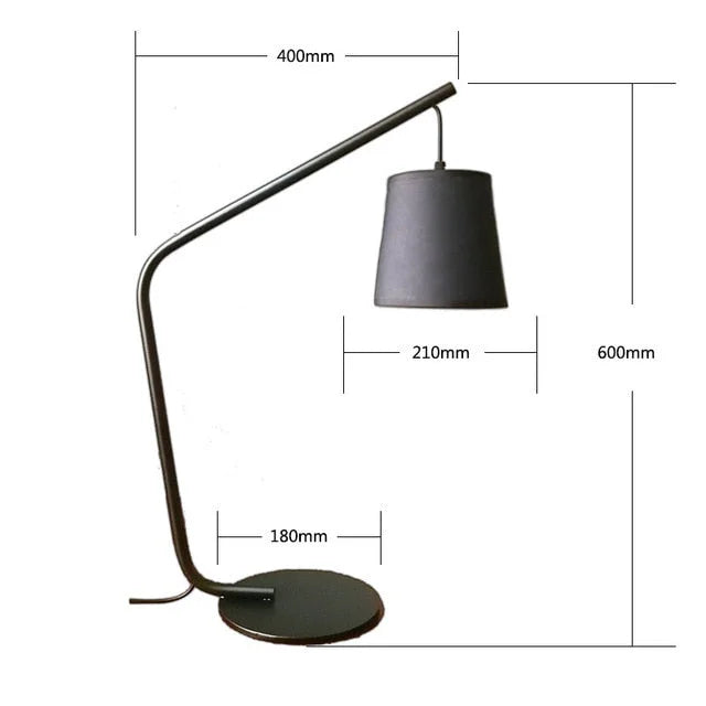 Black Floor Lamp Modern Minimalist with Fabric Shade | Led Lighting | Iron + Material