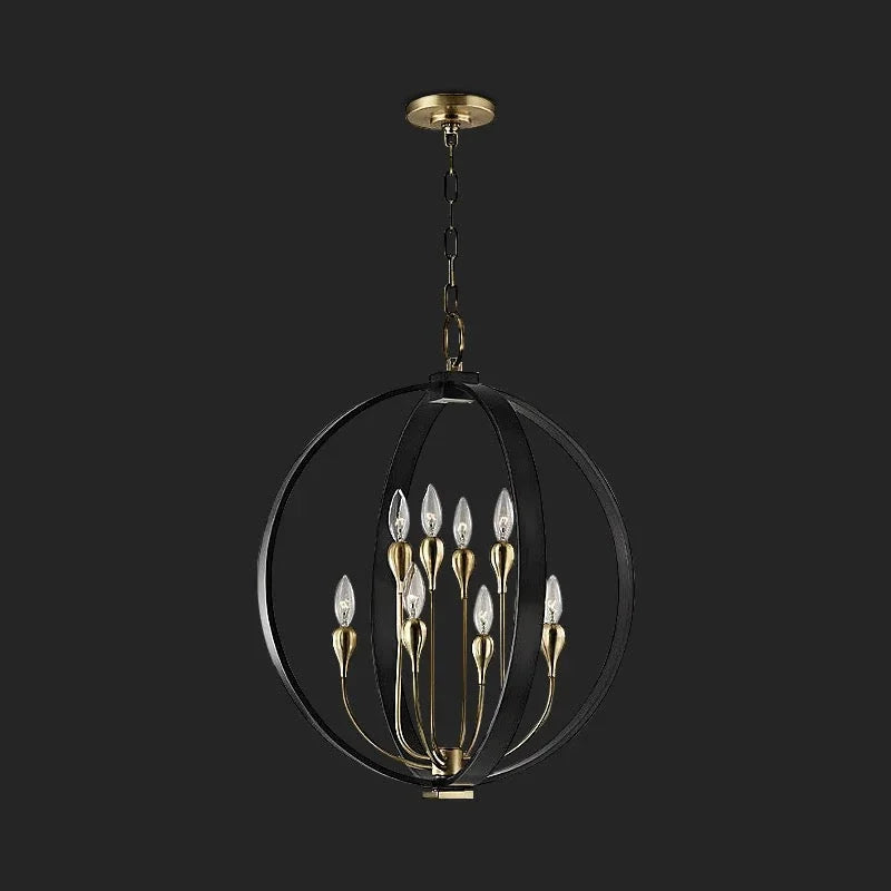 Black Orb Chandelier | Openwork Iron Candelabra Modern Farmhouse Dining & Entryway Casalolalights Luxury Lamps