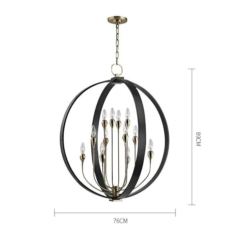 Black Orb Chandelier | Openwork Iron Candelabra Modern Farmhouse Dining & Entryway Casalolalights Luxury Lamps