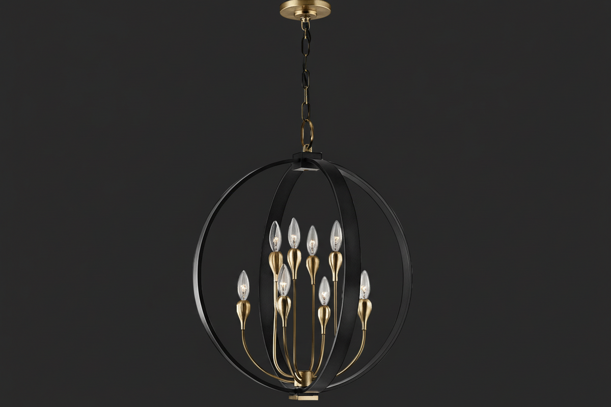Black Orb Chandelier | Openwork Iron Candelabra Modern Farmhouse Dining & Entryway Casalolalights Luxury Lamps