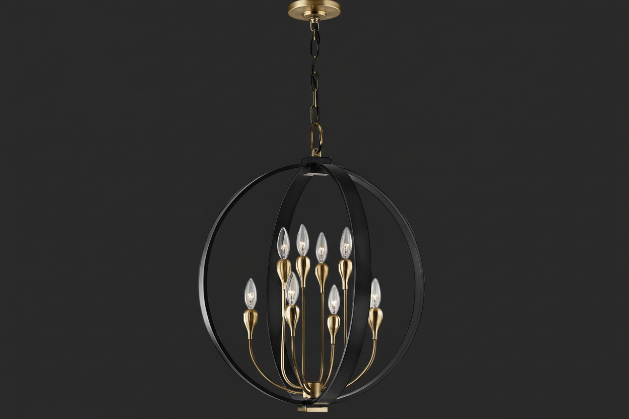 LÁMPARA DE TECHO MODERNA DE ESFERA NEGRA | DISEÑO CLVH8777