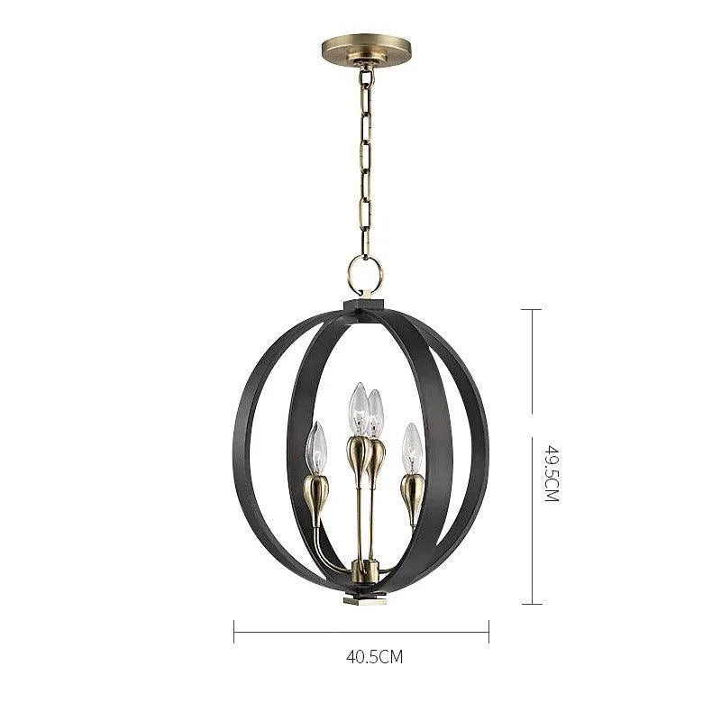 Modern Orb Candelabra Chandelier with Brass and Iron – Statement Lighting for Dining Room or Entryway