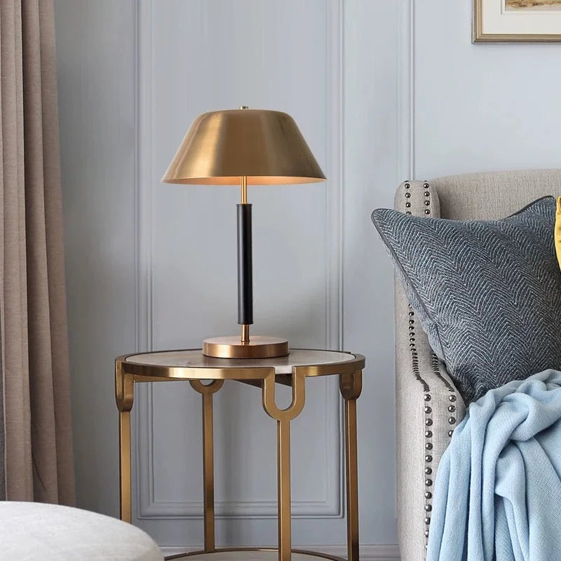 Brass & Black Iron Table Lamp | Modern Accent Bedside Transitional Minimalist Bedroom Living Casalolalights Luxury