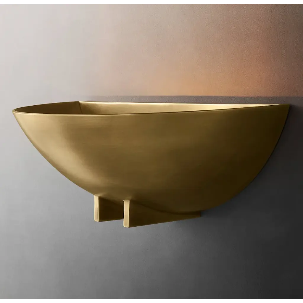 Modern Brass Bowl Wall Sconce – Handcrafted Luxury Accent Light