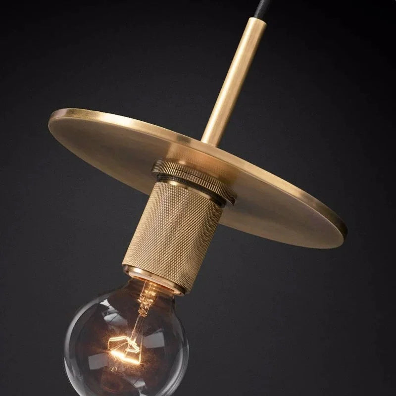 Modern Brass Disc Pendant Light – Minimalist Iron Ceiling Fixture for Dining Room or Kitchen Casalolalights Luxury