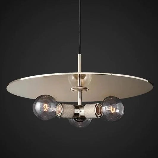 Modern Brass Disc Pendant Light – Minimalist Iron Ceiling Fixture for Dining Room or Kitchen