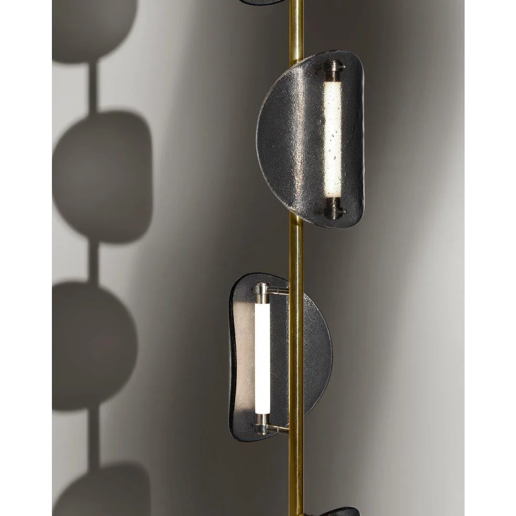 Modern Brass Glass Floor Lamp | Italian Sculptural Led Light