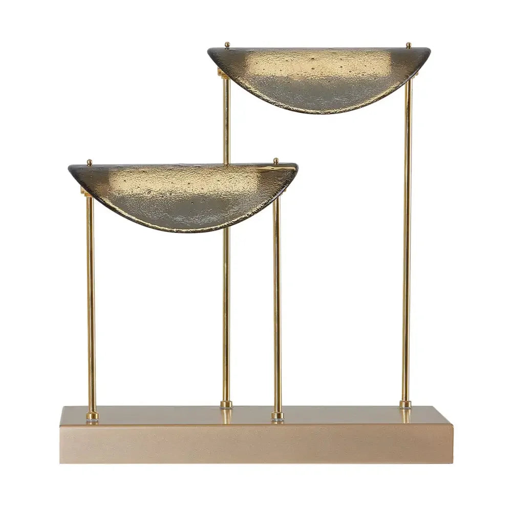 Modern Brass Glass Table Lamp | Italian Sculptural Led Light
