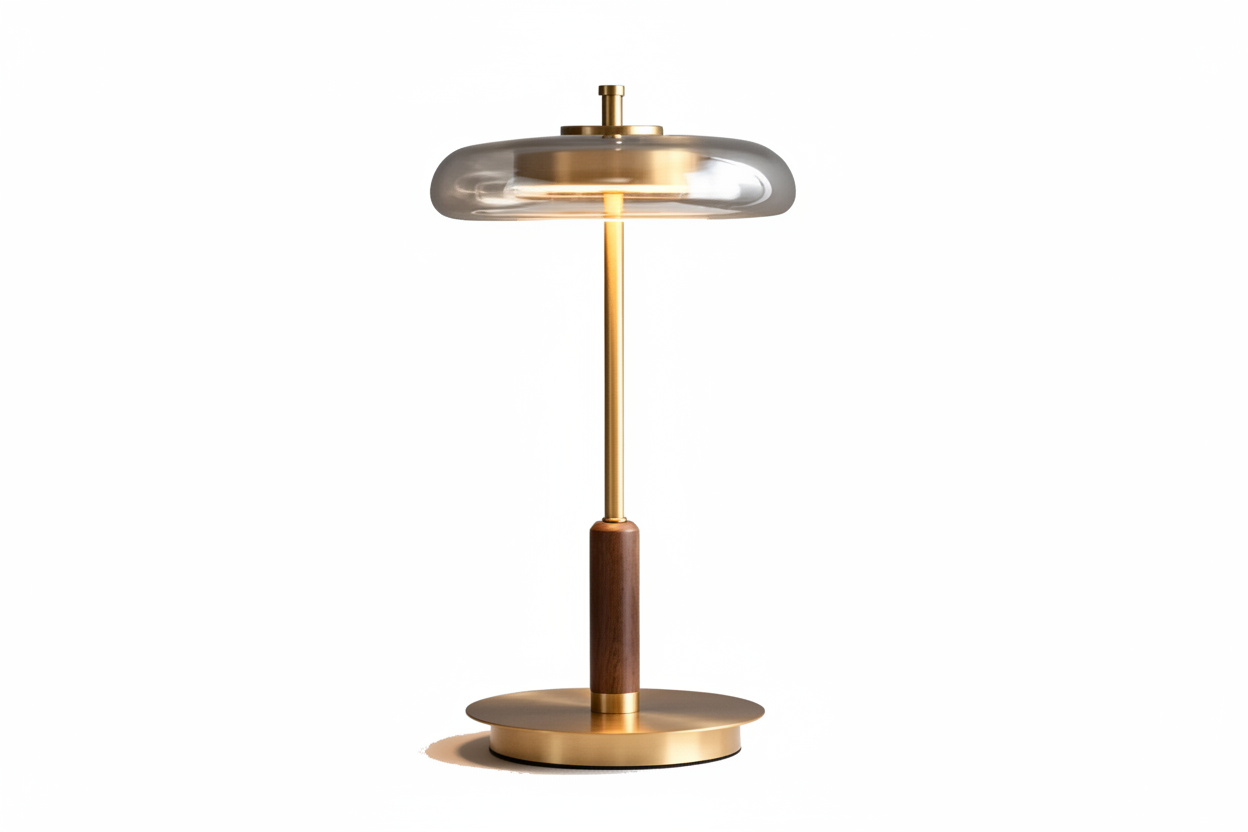 MODERN BRASS AND GLASS TABLE LAMP | DESIGN CLUJ011