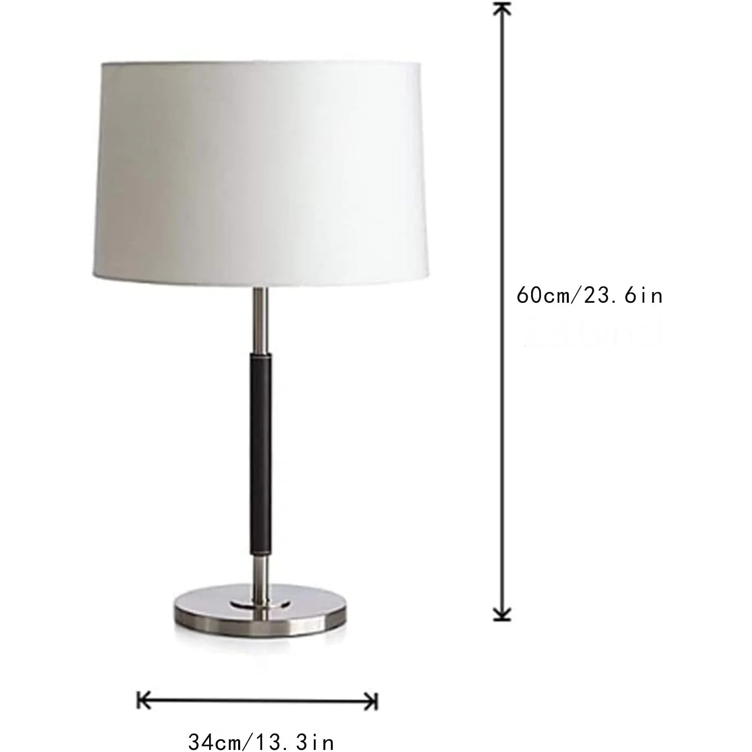 Modern Luxury Brass and Leather Table Lamp with Linen Drum Shade for Bedroom Living Room or Office Casalolalights