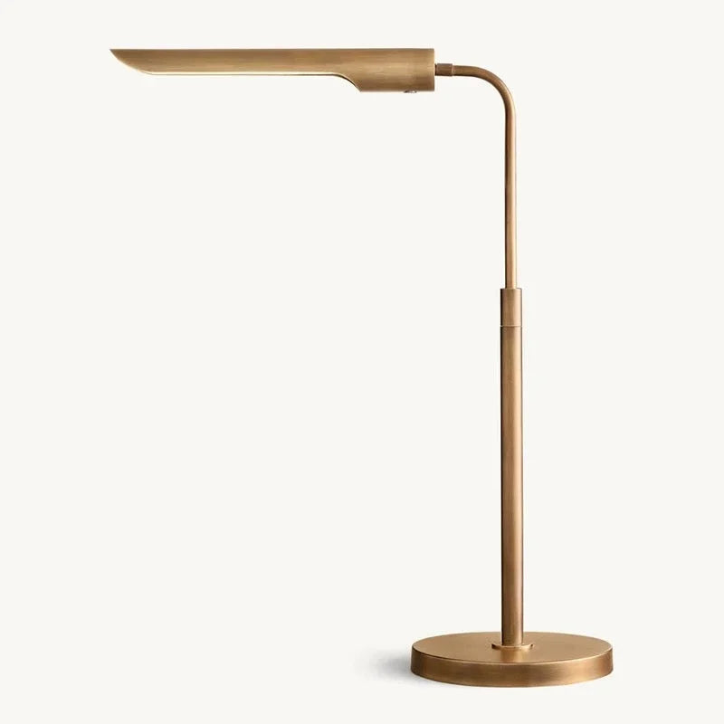 Brass Led Desk Lamp with Adjustable Arm – Modern Minimalist Task for Office Bedroom or Study