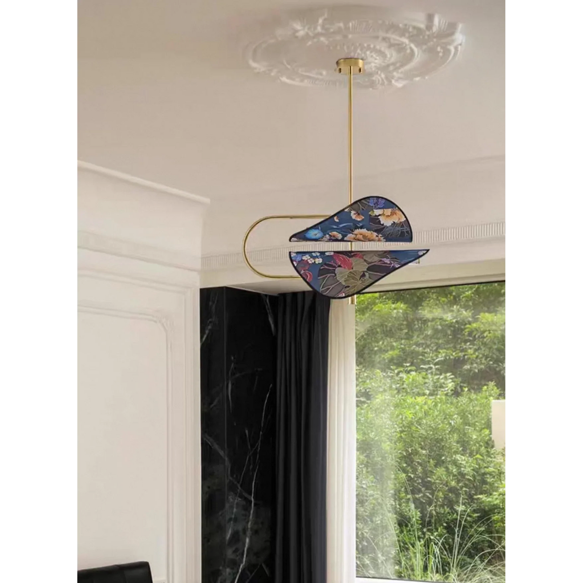 Akira Chinoiserie Floral Pendant Light – Designer Copper Led Statement Lamp Casalolalights Luxury Lamps for Interior
