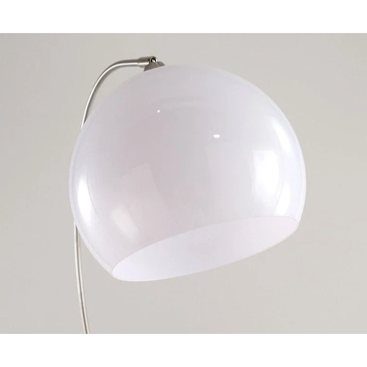 Arc Floor Lamp | Orange or White Glass Lampshade Silver Body Living Room Corner Lamps|