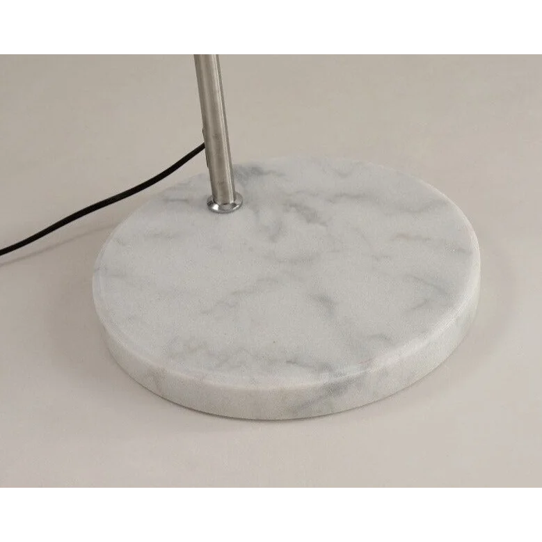 Arc Floor Lamp | Orange or White Glass Lampshade Silver Body Living Room Corner Lamps|