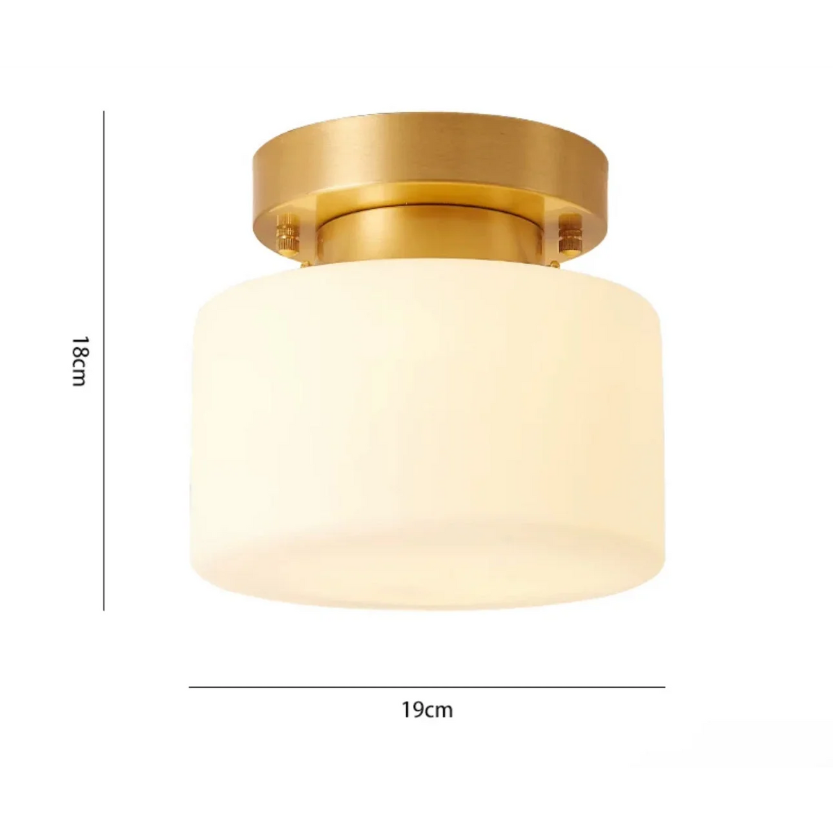 Copper & Glass Flush Mount | Compact Frosted Ceiling Light Modern Transitional Hallway Bathroom Casalolalights Luxury