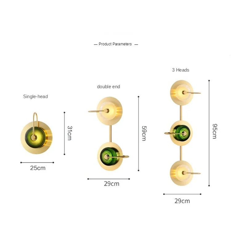 Crystal Green Wall Lamp | Mid Century Modern Lighting Sconces | Casalola