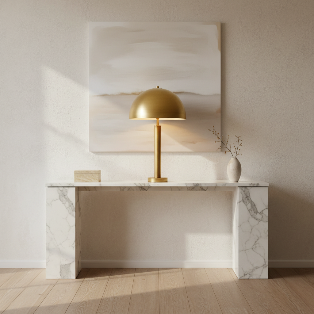 Modern Dome Table Lamp in Brushed Gold | Clh56rph2