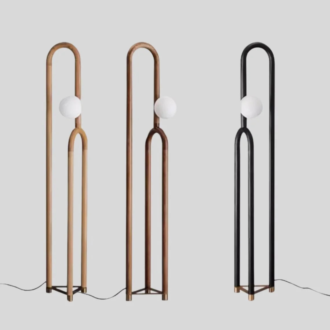 Modern Wood Floor Lamp for Design Living Room in Japandi Contemporary Style