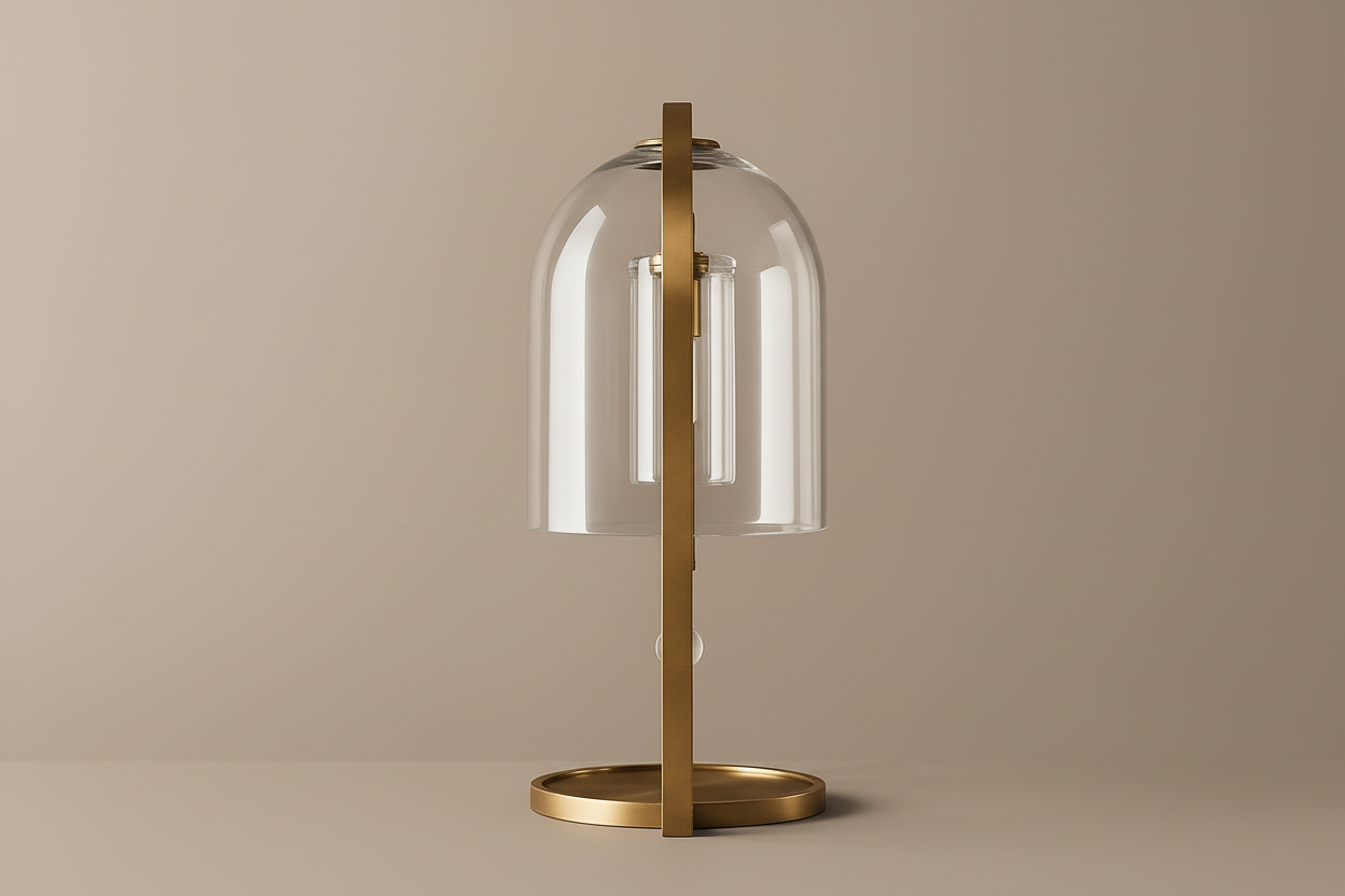 Luxury Glass Dome Table Lamp Brass – Modern Bedroom Accent Light Casalolalights Luxury Lamps for Interior Designers