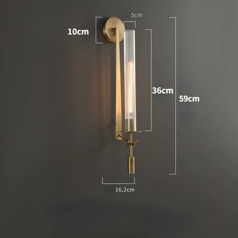 Glass Wall Sconce | Modern Gold Led Light Bedside Hallway Dining Room & Bedroom Casalolalights Luxury Lamps