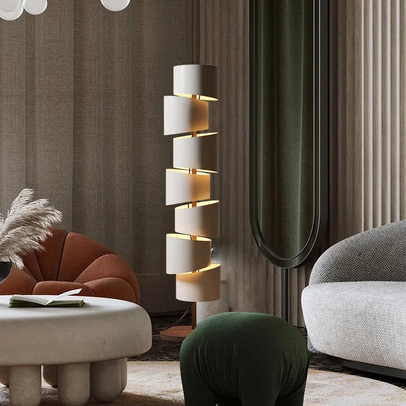 Modern Iron Tower Floor Lamp for Living Room Bedroom