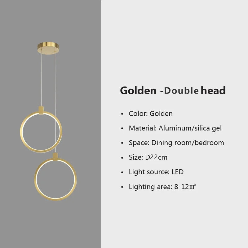 Modern Pendant Lighting | Metal Ring Led Gold Ceiling Light Fixtures | Casalola