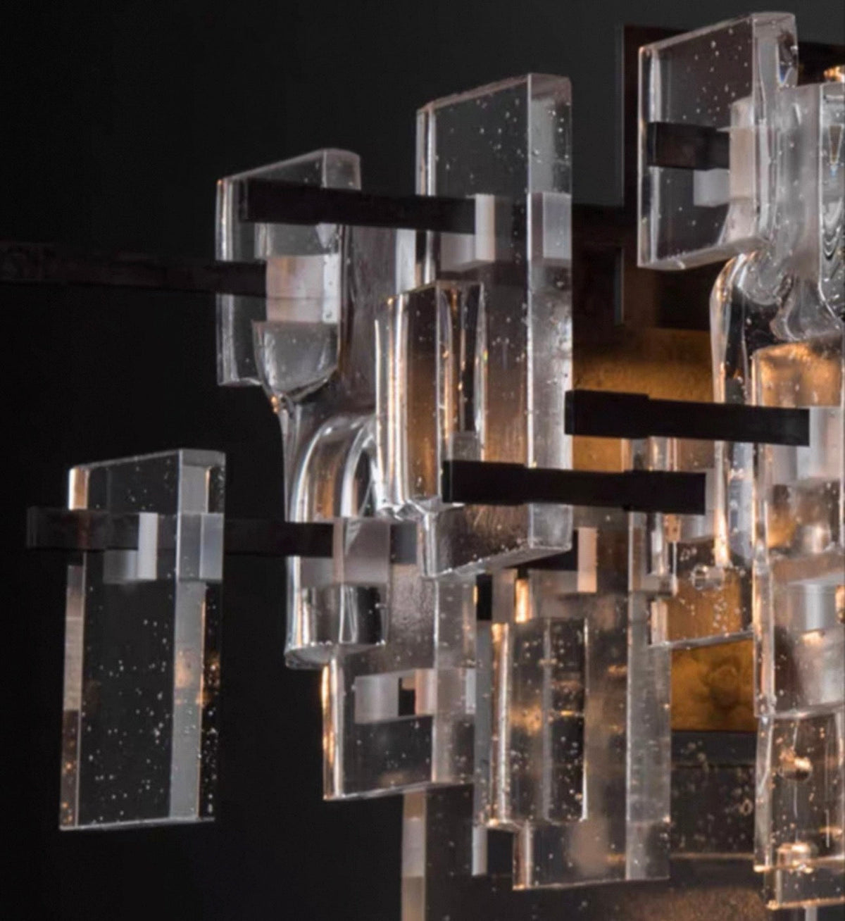 Round Copper & Glass Chandelier | Tiered Prismatic-glass 50-100cm Art Deco Dining Foyer Casalolalights Luxury Lamps