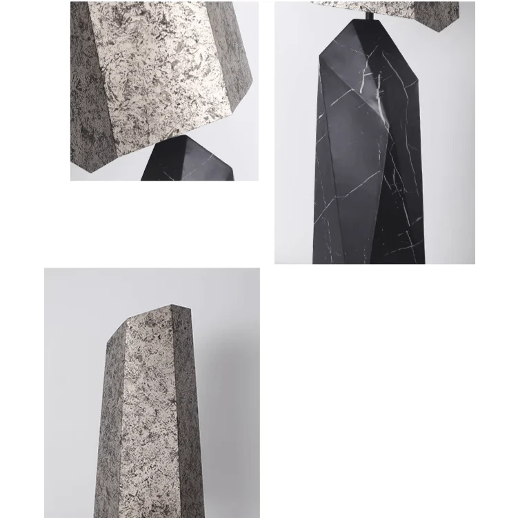 Shop for Floor Lamps Unique Design Wabi Sabi Grey Granite and Marble Lamp