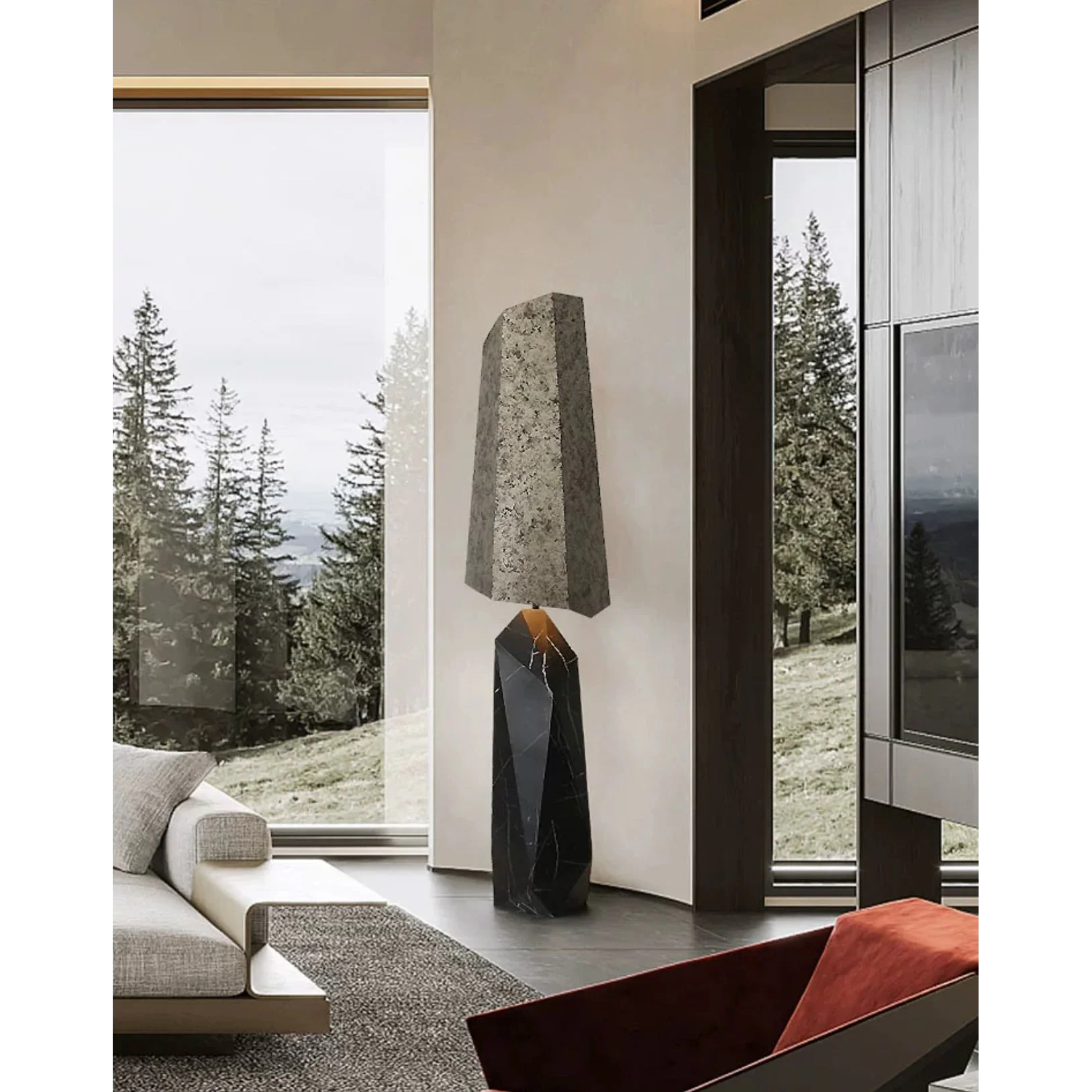 Shop for Floor Lamps Unique Design Wabi Sabi Grey Granite and Marble Lamp