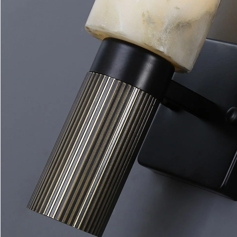 Decorative Wall Sconces Real Marble Copper Base Lights for Living Room Hotel Restaurants