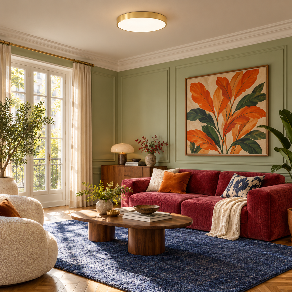 Flush Mount Lighting - Slim Brass & Acrylic Casalola Lights Luxury Lamps for Interior Designers