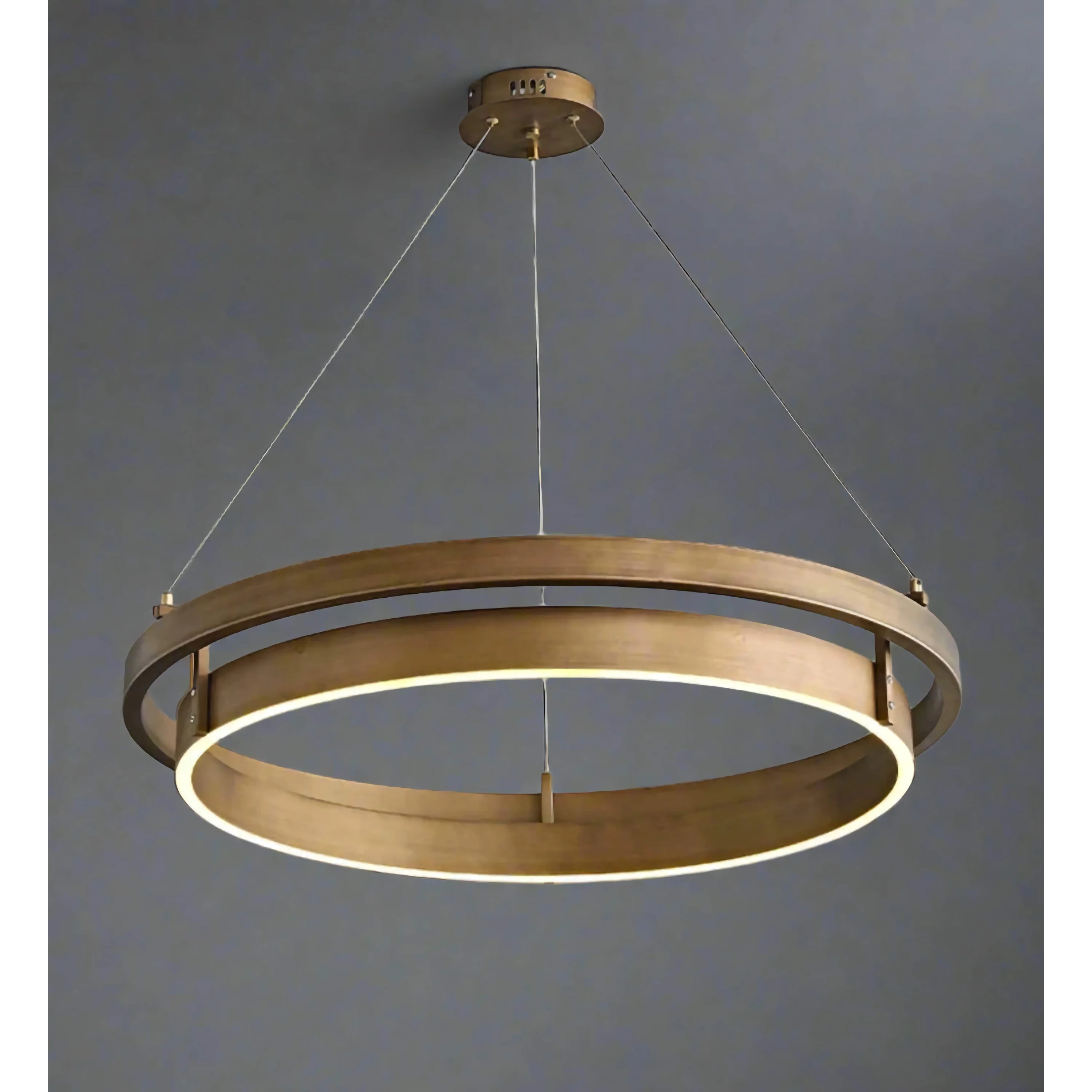 Minimalist Patinated Iron Ring Chandelier | Casalola Sculptural Pendant Light