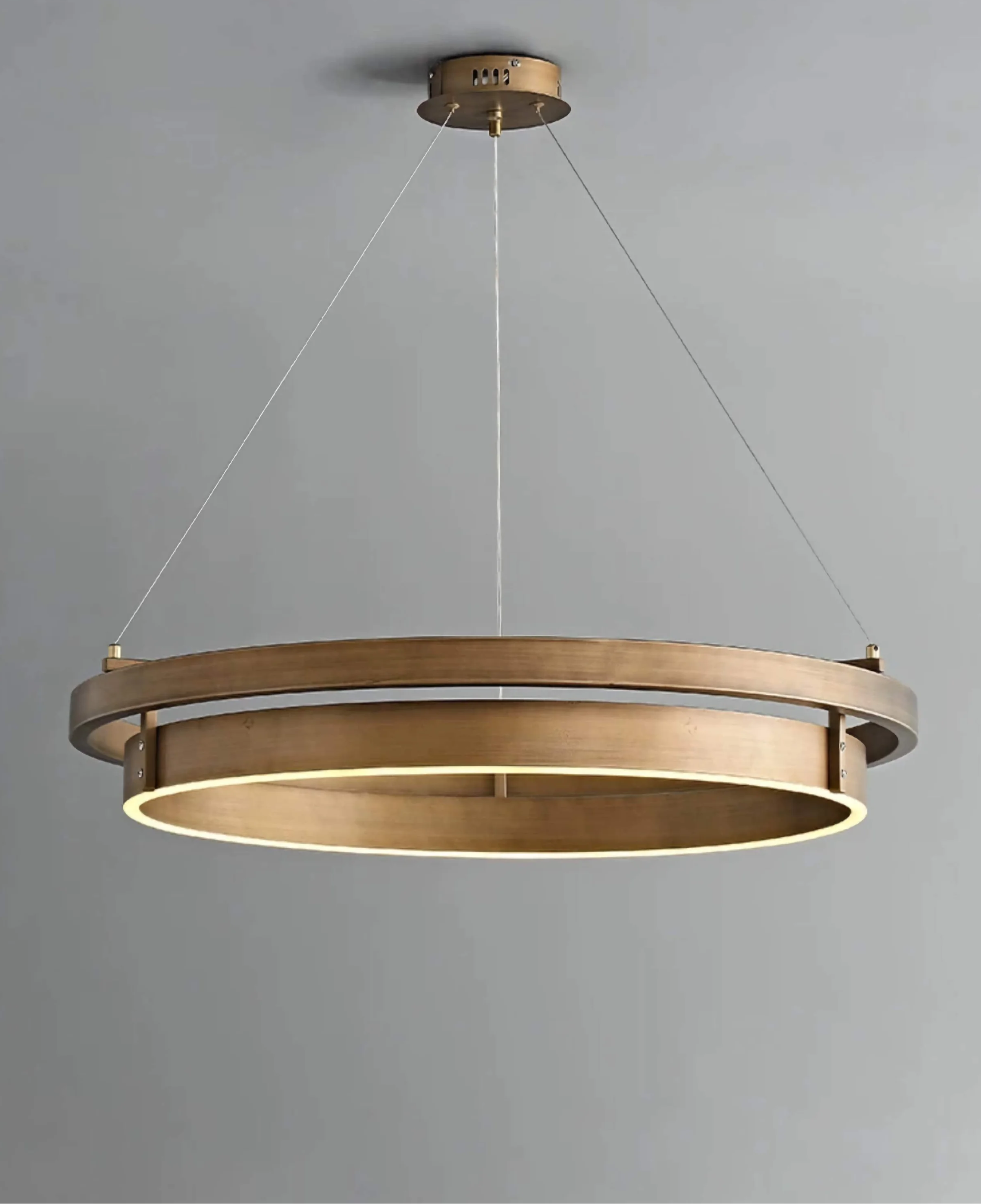 Minimalist Patinated Iron Ring Chandelier | Casalola Sculptural Pendant Light