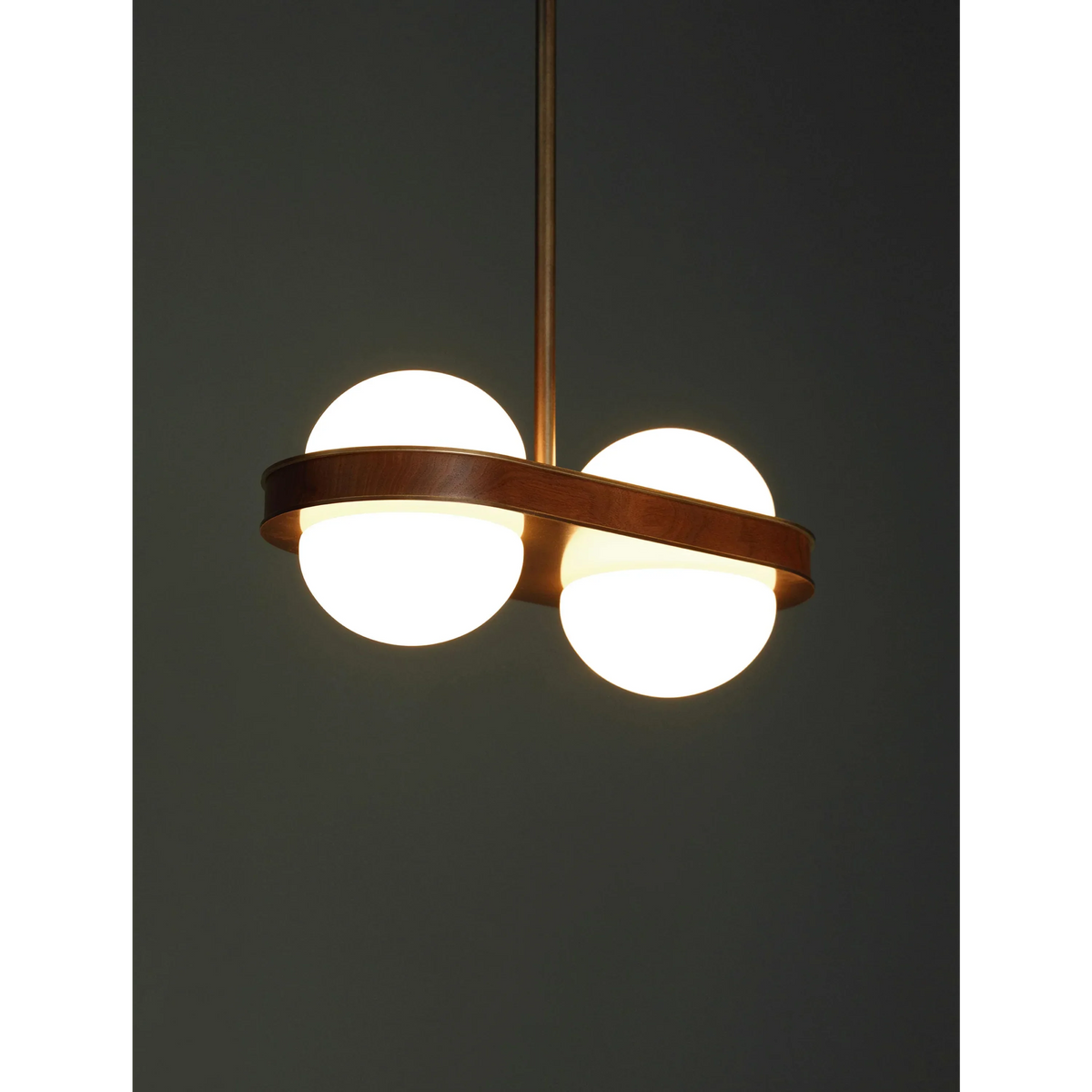Wood Brass & Opal Glass Pendant | 4-light Circular Minimalist Japandi Modern Dining Kitchen Casalolalights Luxury Lamps