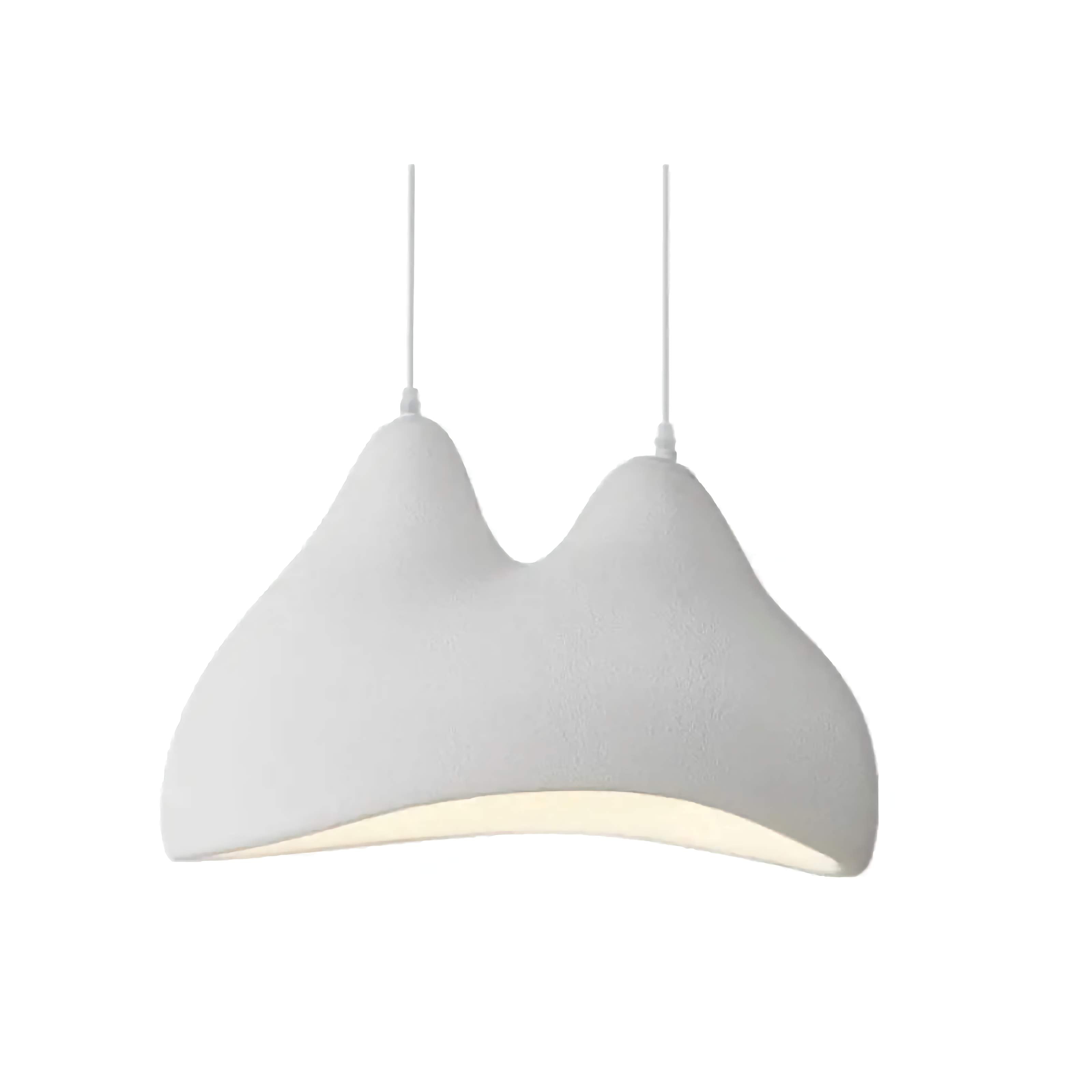 Modern Sculptural Pendant Light – Minimalist White Textured Ceiling Lamp for Dining or Living Room