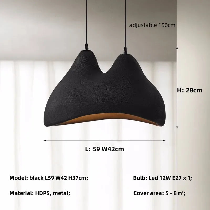 Modern Sculptural Pendant Light – Minimalist White Textured Ceiling Lamp for Dining or Living Room