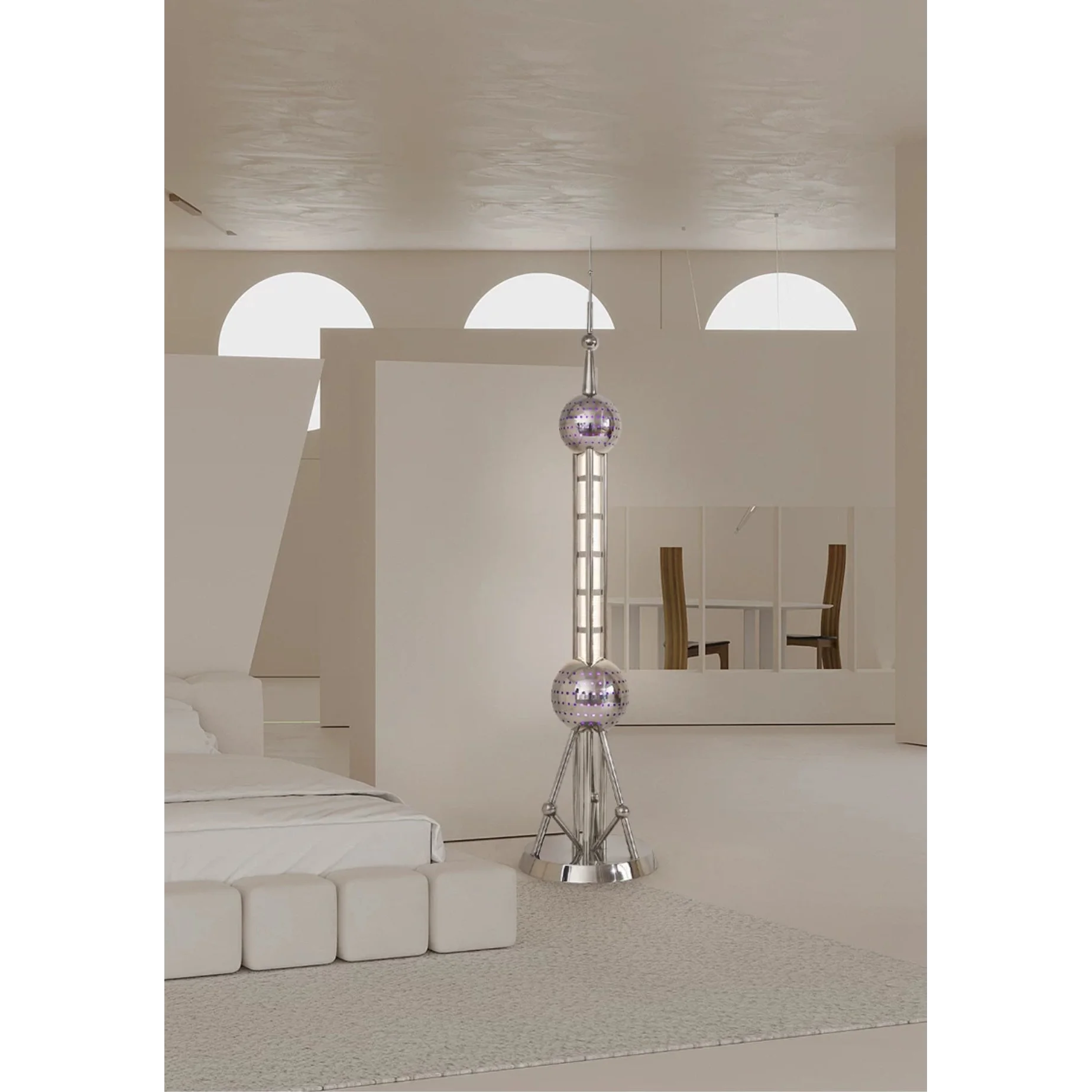 Luxury Floor Lamp – Sculptural Geometric Design Iron Tower for Contemporary Living Room Offices