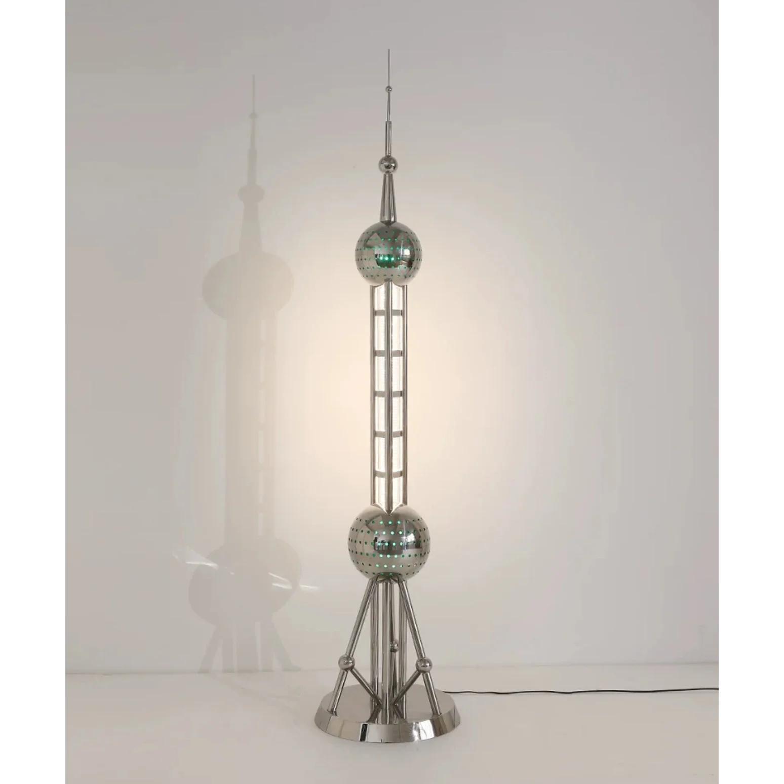 Luxury Floor Lamp – Sculptural Geometric Design Iron Tower for Contemporary Living Room Offices