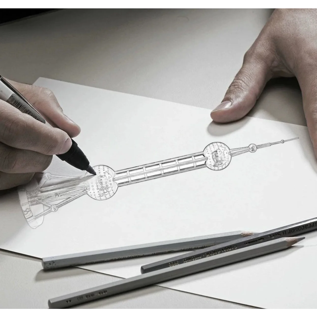 Luxury Floor Lamp – Sculptural Geometric Design Iron Tower for Contemporary Living Room Offices