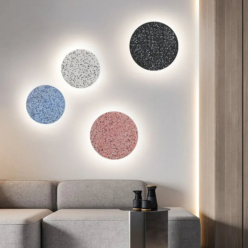 Modern Decorative Wall Sconces Set – Colorful Round Accent Lights with Ambient Glow
