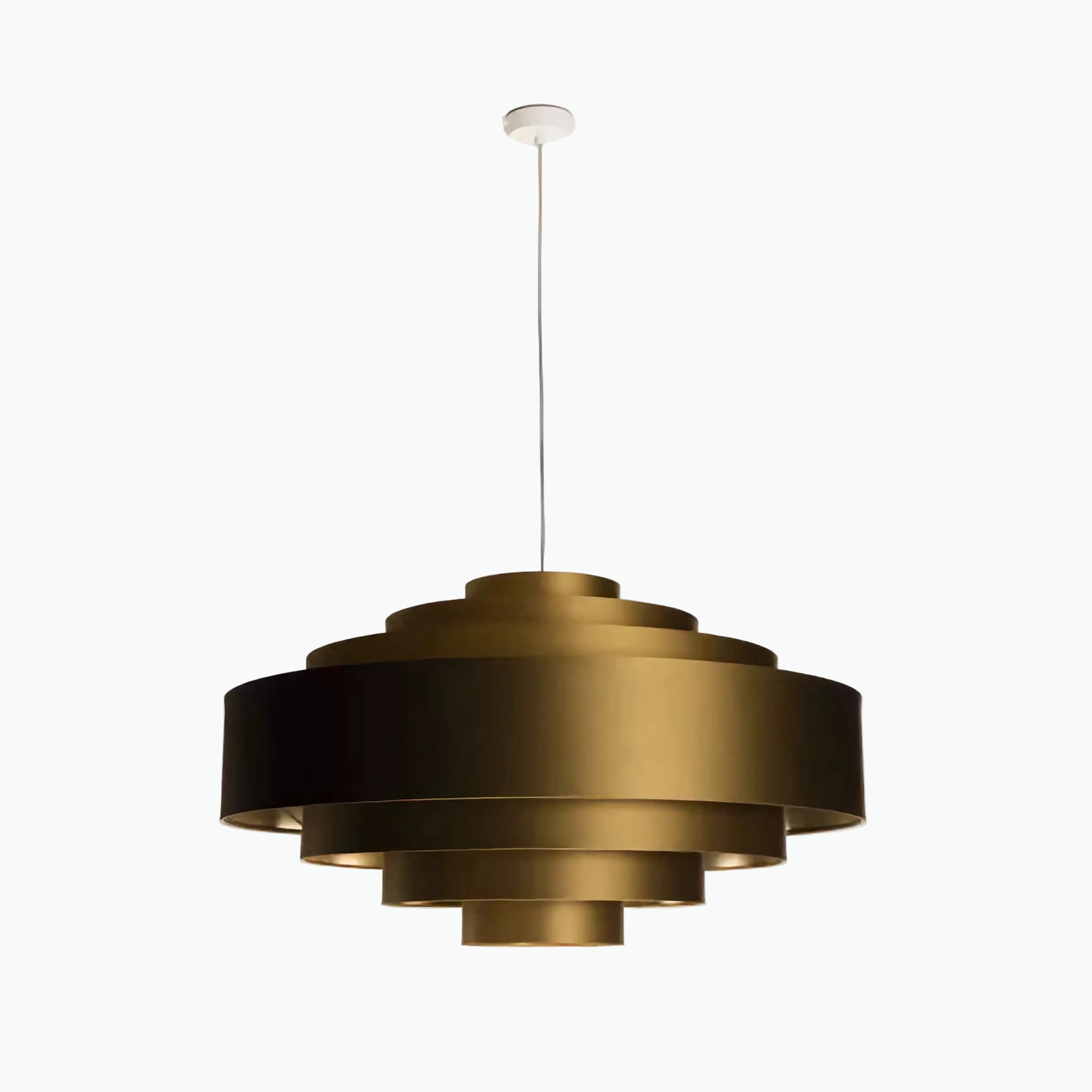 Modern Tiered Brass Pendant Lamp – Mid-century Ceiling Light for Living Room Bedroom or Office