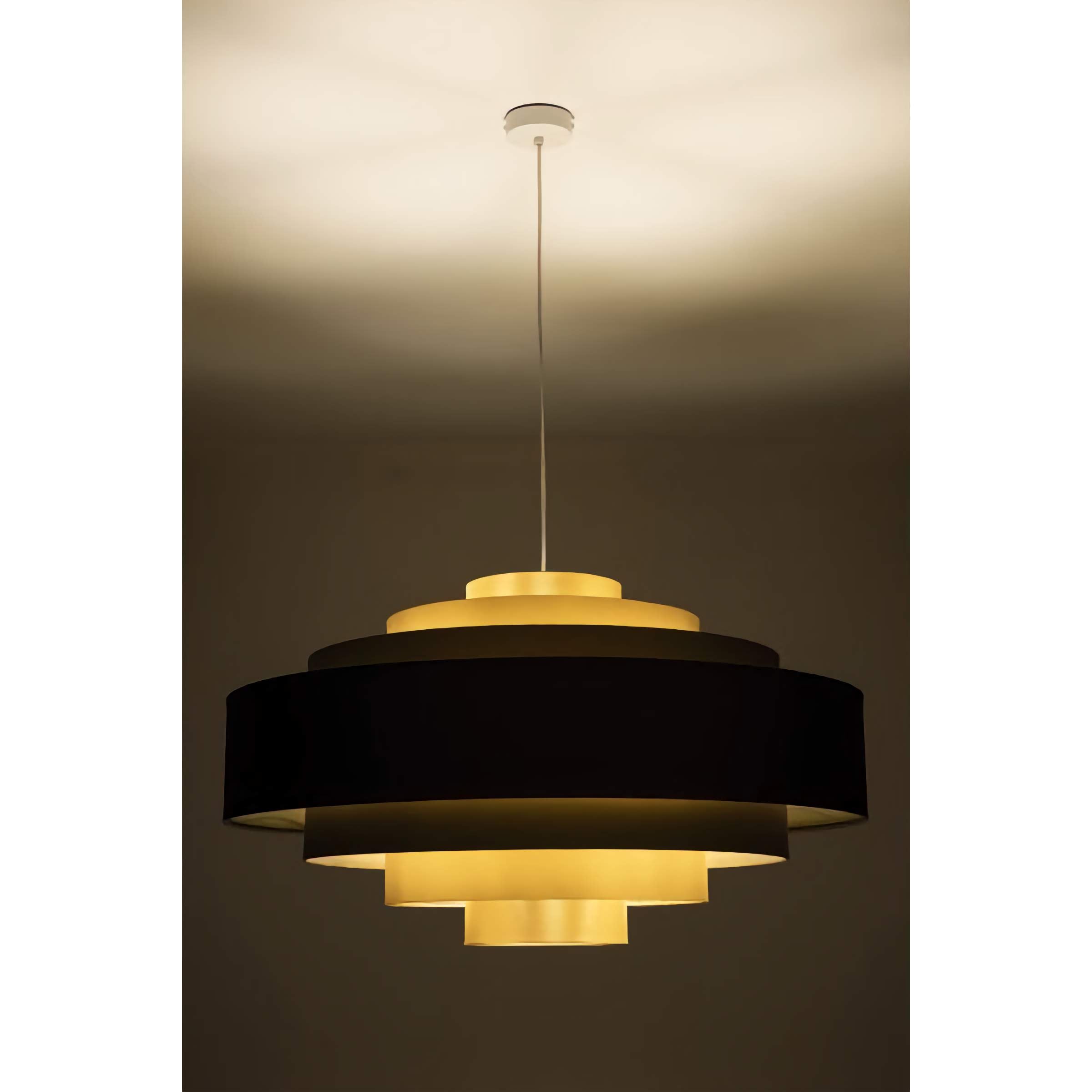 Modern Tiered Brass Pendant Lamp – Mid-century Ceiling Light for Living Room Bedroom or Office