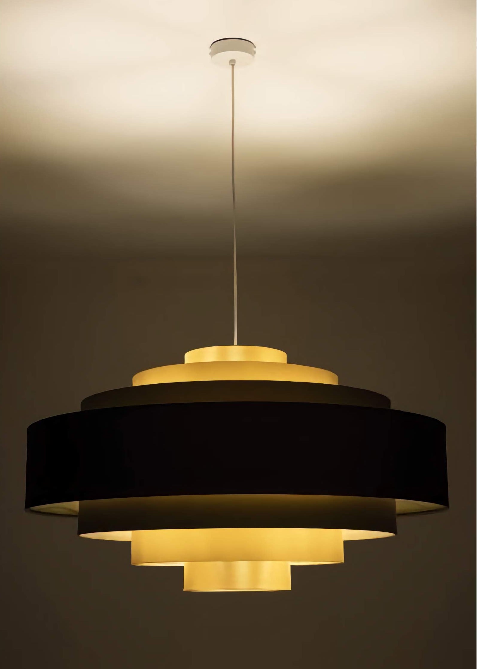 Modern Tiered Brass Pendant Lamp – Mid-century Ceiling Light for Living Room Bedroom or Office