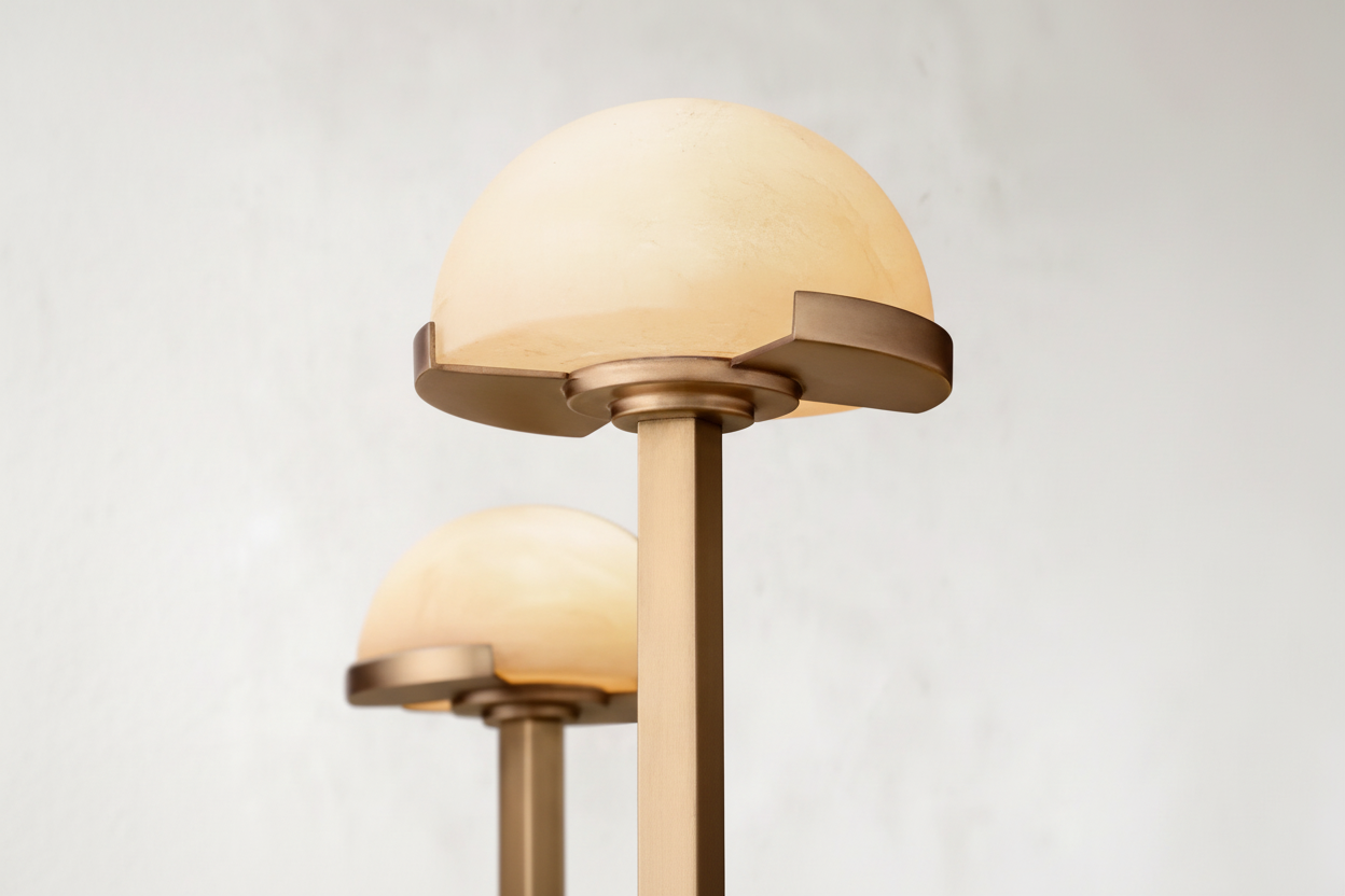 Moderner mehrstufiger Kupfer- und Marmorkronleuchter | CL0245P