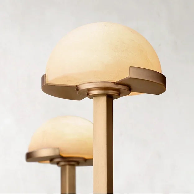 Modern Tiered Brass and Marble Chandelier – 3 Arched Lighting for Living Room or Dining