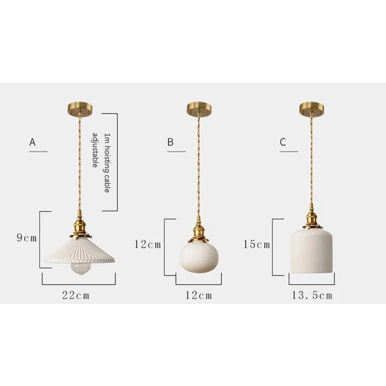 Elegant White Pendant Lamps | Ceramic Hanging Lights | 1 Lights for Living Room Bedroom Kitchen